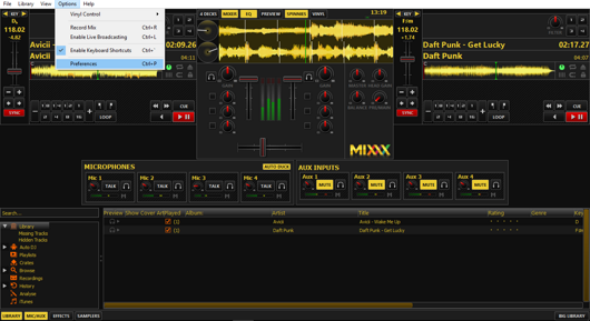 Mixxx main interface