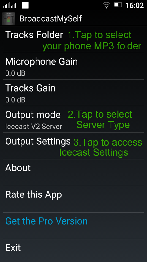 BroadcastMySelf Settings