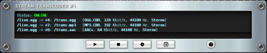 Stream Transcoder user interface