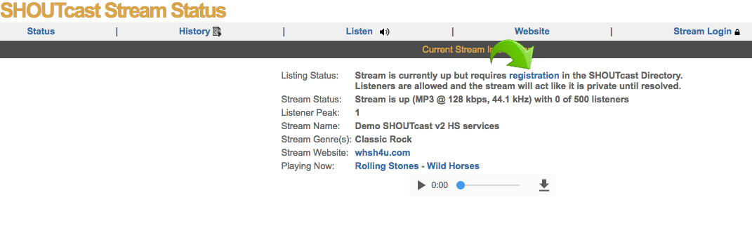 Create SHOUTcast v2 Authhash Key